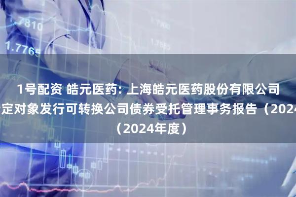 1号配资 皓元医药: 上海皓元医药股份有限公司向不特定对象发行可转换公司债券受托管理事务报告（2024年度）